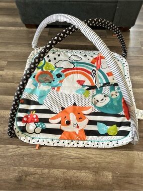 Colorful Woodland Baby Play Gym - Orange, Teal & Black